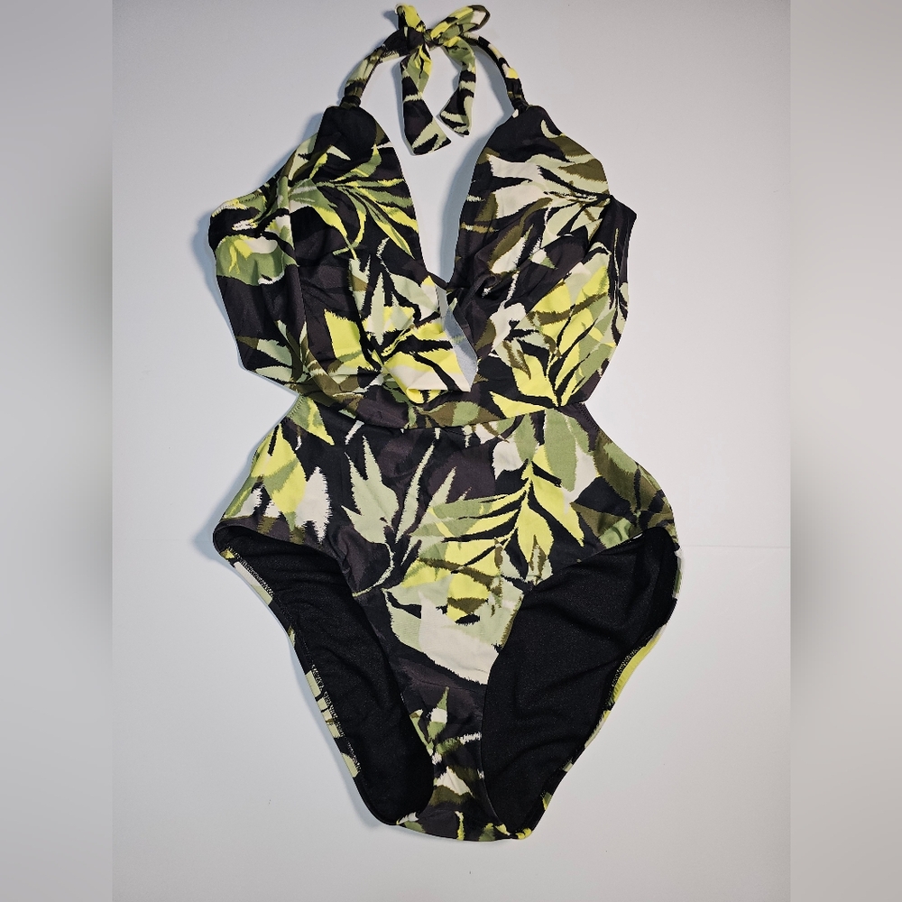Bar Ill Women's Desert Palm Cowl Neck One-Piece Swimsuit, Created for Macy's - L - Picture 3 of 9